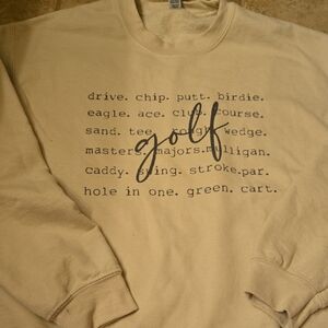 Beige Golf Themed Sweatshirt